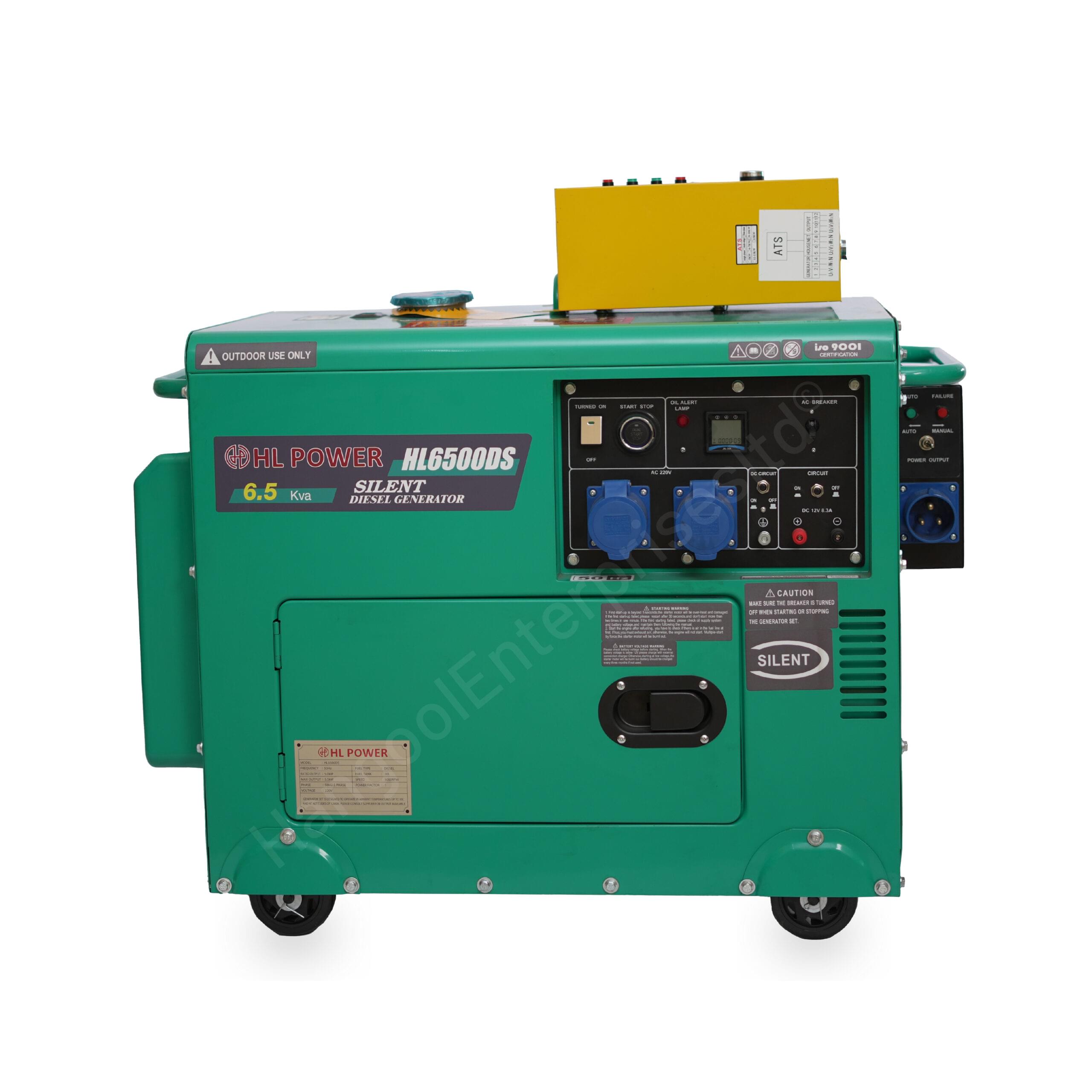 HL Power 6.5KVA Silent Diesel Generator with inbuilt ATS